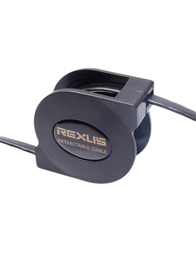 BURAQ REXLIS 1.5m CAT7 10 Gigabit Retractable Flat Ethernet RJ45 Network LAN Cable(Black)  - Image 3