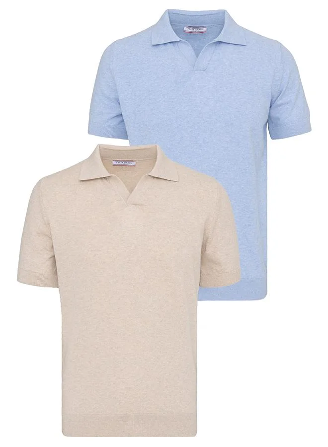 FELIX HARDY Men's 100% Cotton Polo Shirt Short Sleeve Pack of 2