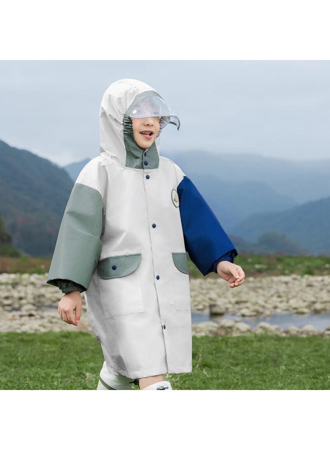 Lemonkid Lemon Baby Children's Raincoat For Boys And Girls With Backpack Cover School Rain Poncho Starry Blue Beige L - Image 1
