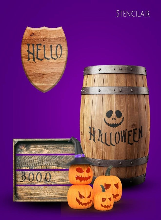 Lionx Halloween Alphabet Stencil 8.5" x 11" Reusable Plastic Letter Template for DIY Crafts, Painting, Sign Making and Halloween Decorations - Image 2