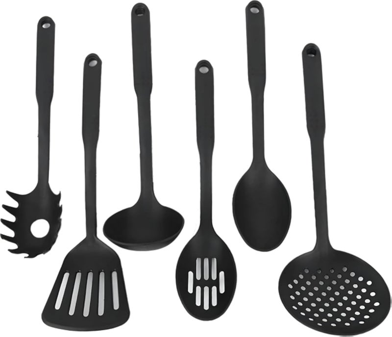 NYLON KITCHEN TOOLS - Elevate your cooking experience with this premium nylon kitchen utensil set featuring rice spatula, ladle, slotted spoon, spatula, tong, perfect for salads and salads