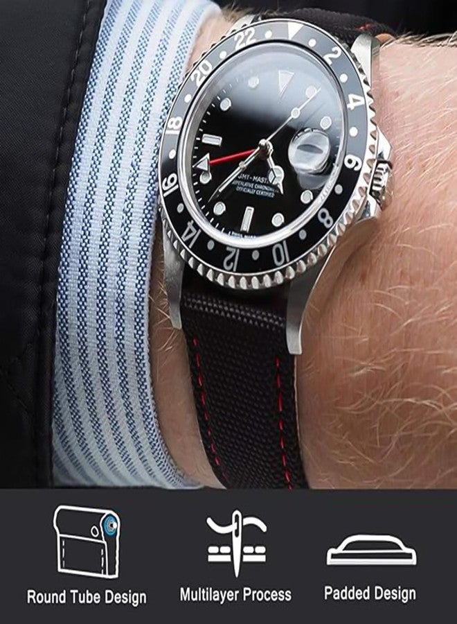 ريتشي سوار ساعة ريتشي من قماش الشراع، مقاس 18 مم، هدية مثالية لعيد الميلاد، سوار ساعة من قماش الشراع بتصميم مبطن، سهل الفك والتركيب، مناسب للرجال والنساء، هدية مميزة، هدية مثالية للرجال، مقاس 18 مم. - Image 5