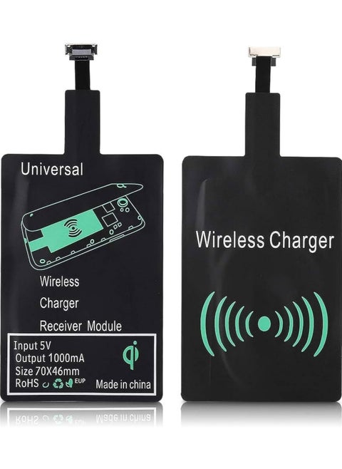 وصلة شحن لاسلكي محول مستقبل شحن لاسلكي Qi    لموبايل اندرويد micro usb type A لتحويل هاتفك لدعم الشحن اللاسلكي بسرعة  عالية تصل الي 1000 مللي امبير