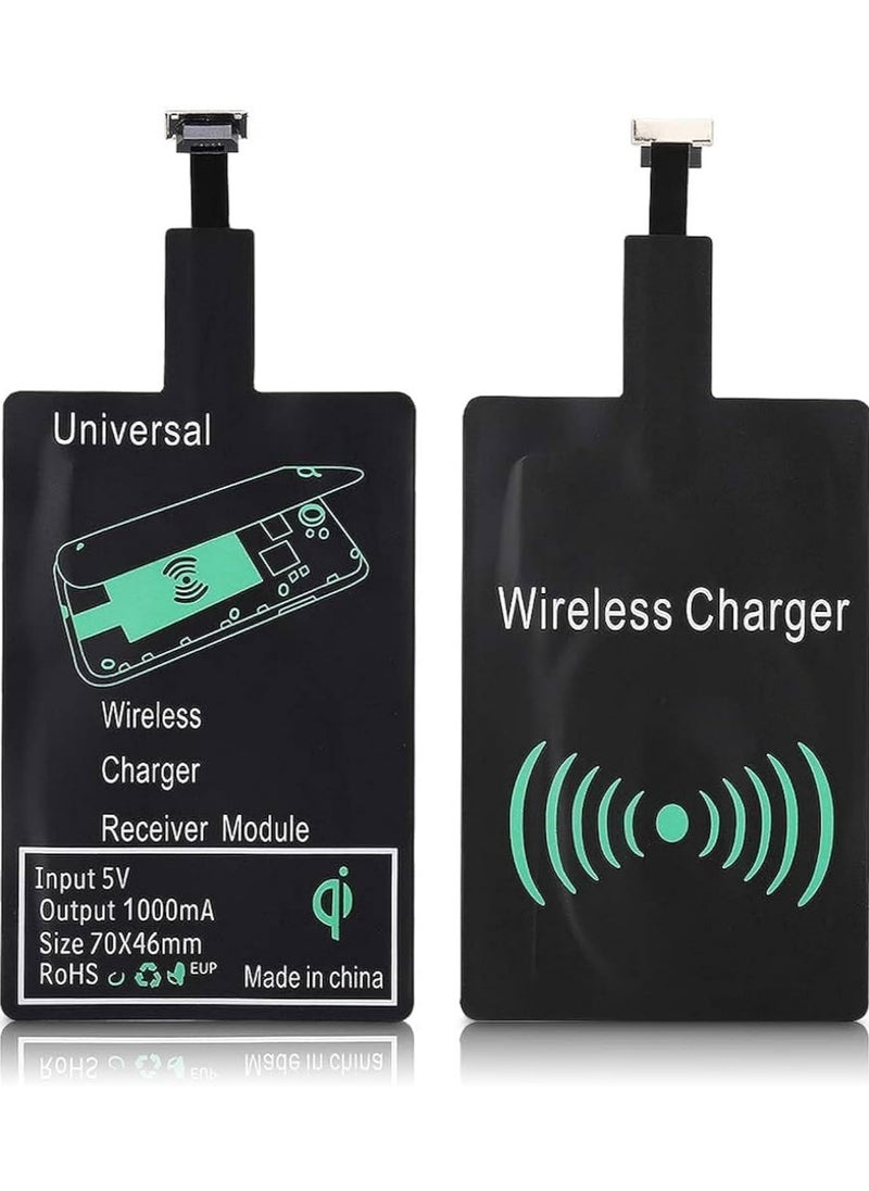 وصلة شحن لاسلكي محول مستقبل شحن لاسلكي Qi    لموبايل اندرويد micro usb type A لتحويل هاتفك لدعم الشحن اللاسلكي بسرعة  عالية تصل الي 1000 مللي امبير