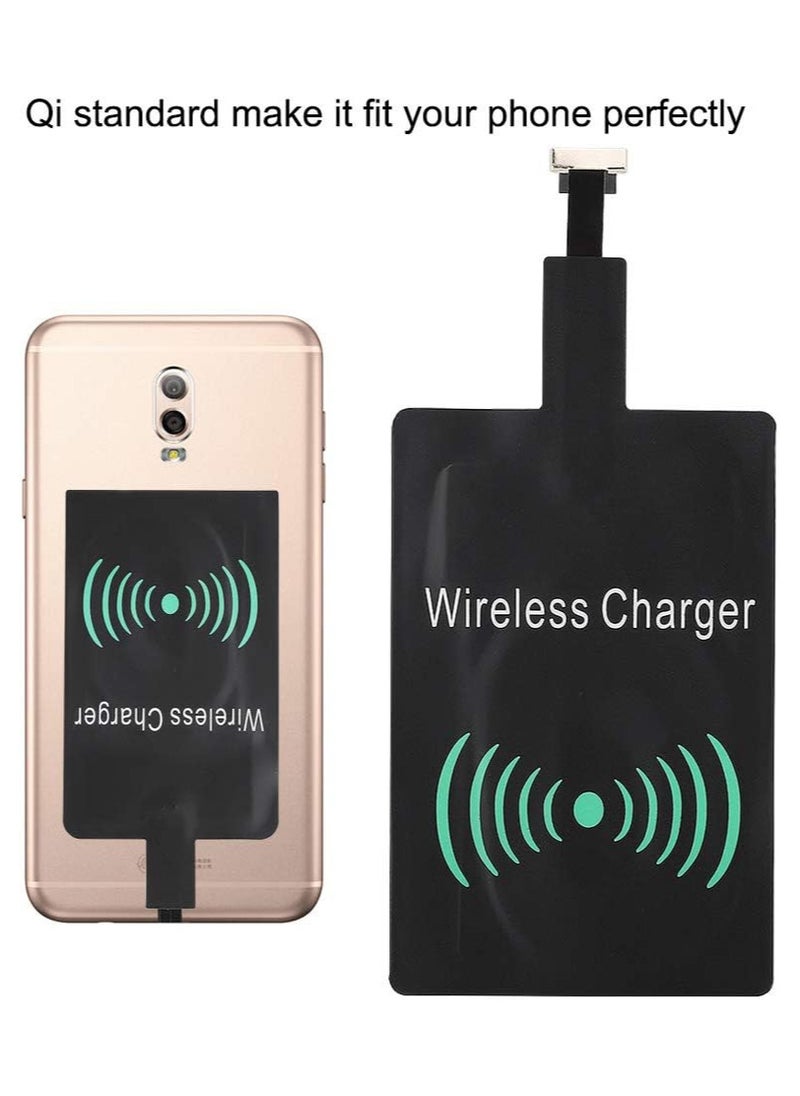 وصلة شحن لاسلكي محول مستقبل شحن لاسلكي Qi    لموبايل اندرويد micro usb type A لتحويل هاتفك لدعم الشحن اللاسلكي بسرعة  عالية تصل الي 1000 مللي امبير