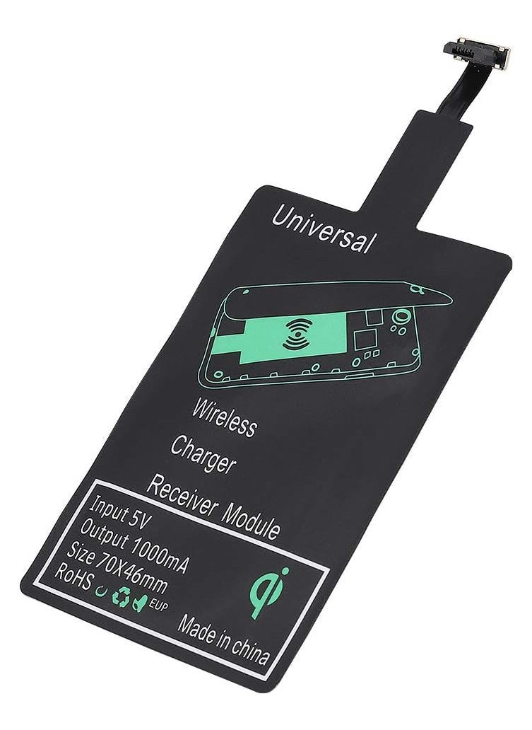 وصلة شحن لاسلكي محول مستقبل شحن لاسلكي Qi    لموبايل اندرويد micro usb type A لتحويل هاتفك لدعم الشحن اللاسلكي بسرعة  عالية تصل الي 1000 مللي امبير
