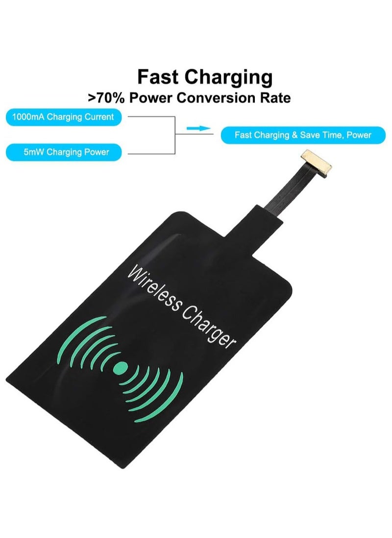 وصلة شحن لاسلكي محول مستقبل شحن لاسلكي Qi    لموبايل اندرويد micro usb type A لتحويل هاتفك لدعم الشحن اللاسلكي بسرعة  عالية تصل الي 1000 مللي امبير