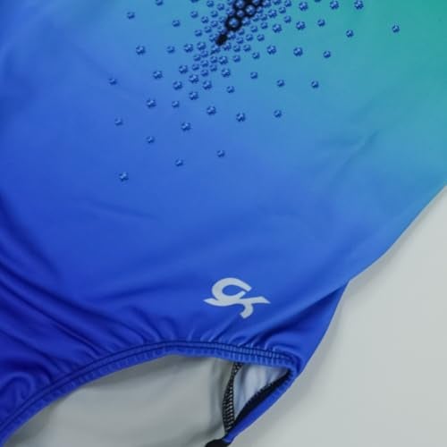 GK Girls Dazzling Diamonds Gymnastics Leotard - Dance Costume with Matching Scrunchie for Toddlers, Children, Juniors (TD, Blue) - Image 5