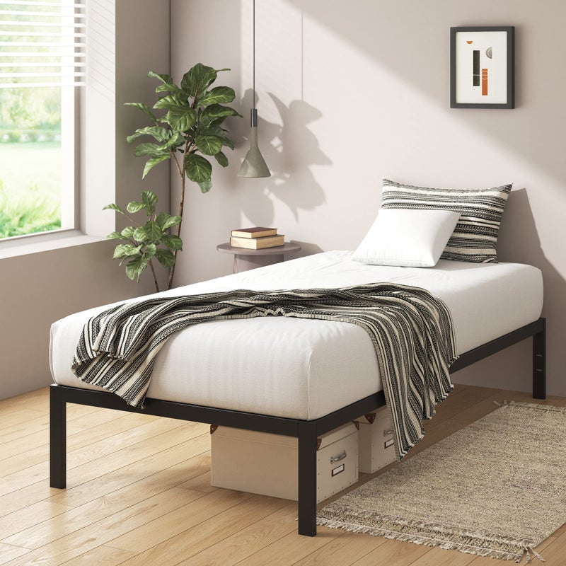 Zinus Zinus Mia Metal Platform Bed Frame Futon Mattress Twin Black 