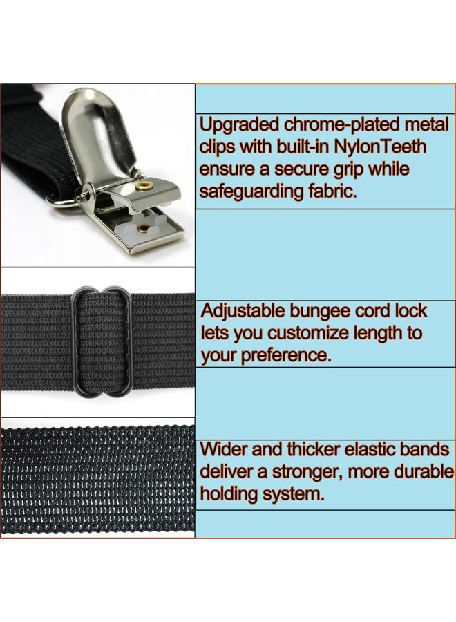 Szuoixe Covers Holder Straps Magic Sofa Couch Covers Sofa Slipcover Holder Clips 10 to 60in(25-160cm) Adjustable Elastic Straps for Sofa Covers Cushion (8, Black) - Image 3