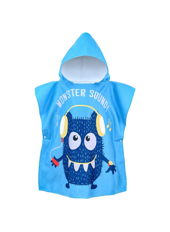 SHARP Children's Bath Towel Cape Hooded Cartoon Printed Towel Baby Home Bath Water Absorbent Windproof Warm Bathrobe - Image 1