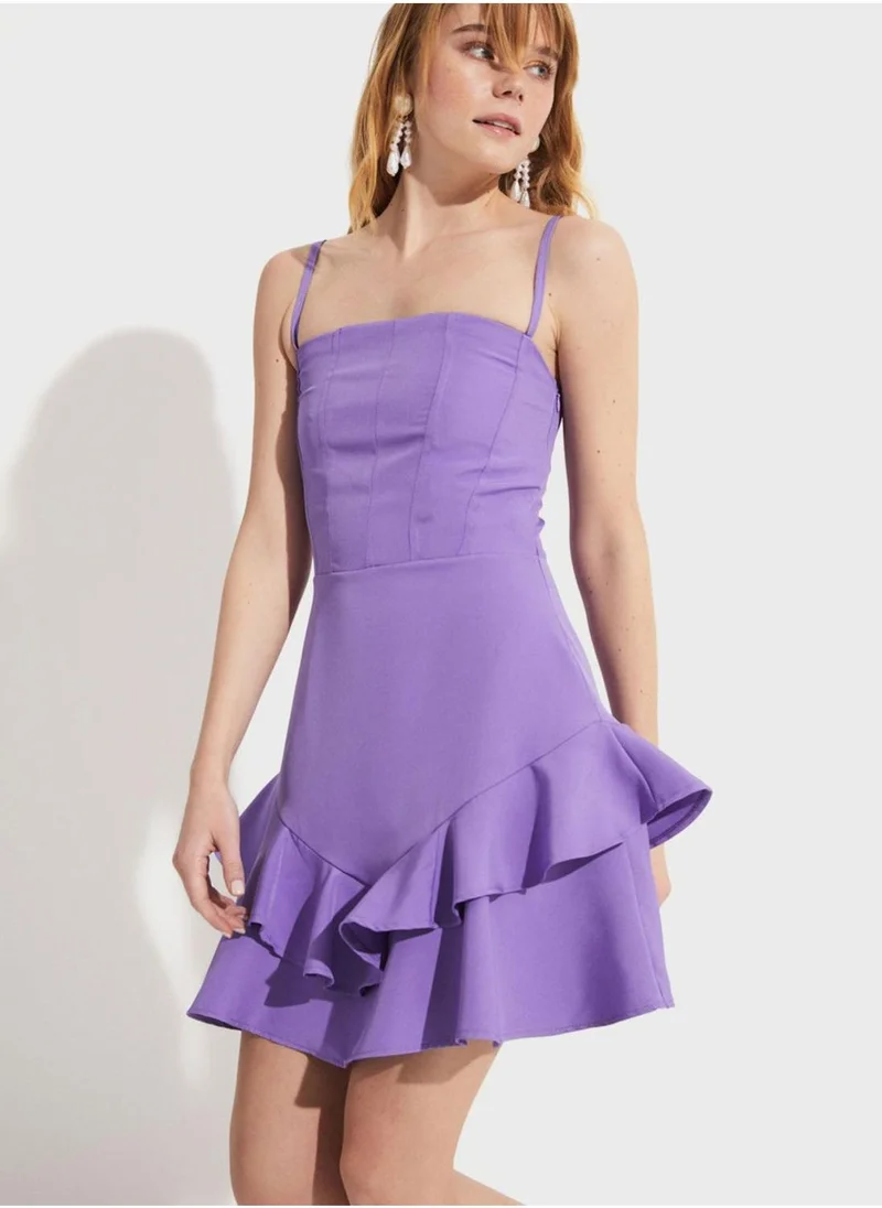 JUNE Strappy Ruffle Dress