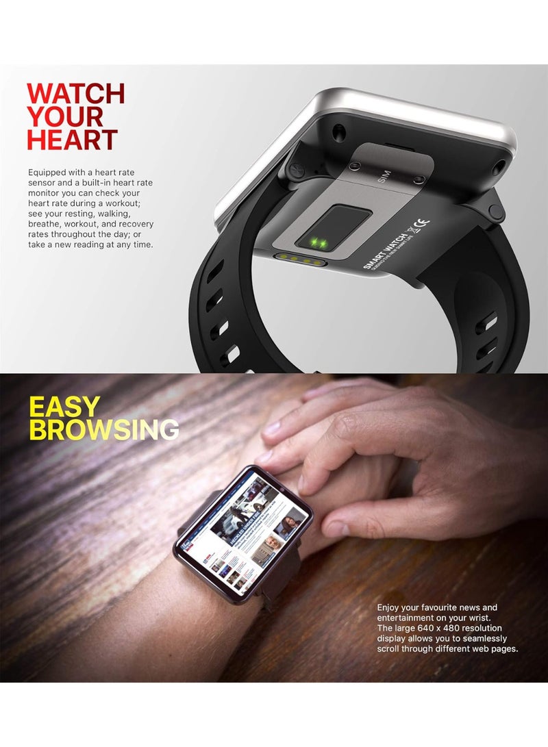 ساعة ذكية 4G بشاشة 2.86 انش اندرويد 7.1 3GB+32GB كاميرا 5MP بطارية 2700mAh للرجال (فضي، 3GB+32GB) - Image 5