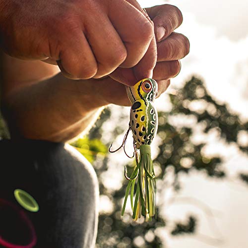 Arbogast Hula Popper Topwater Fishing Lure, Frog Yellow Belly, G730 (1 1/4 in, 3/16 oz) - Image 4