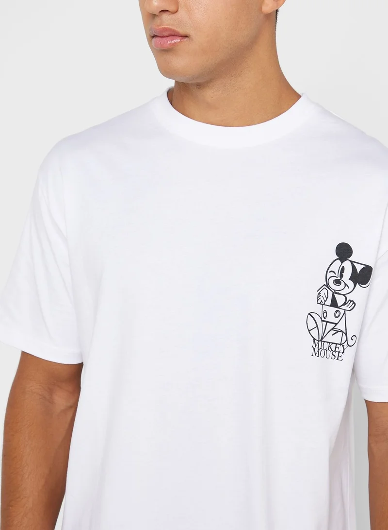 Urban Haul Disney Mickey Back Printed Oversized T-Shirt