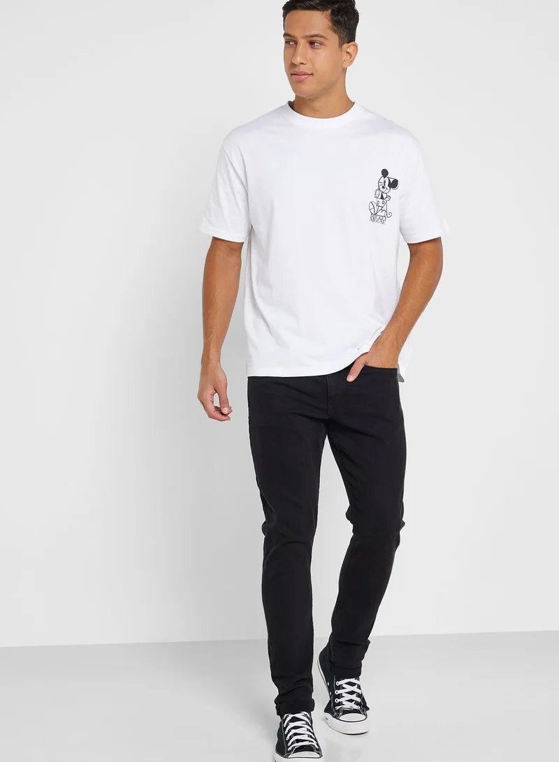 Urban Haul Disney Mickey Back Printed Oversized T-Shirt
