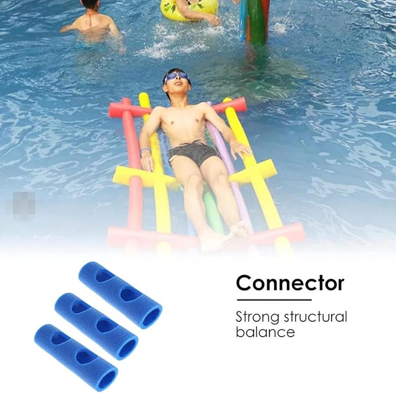 Keenso 3 Pack Blue Swimming Pool Noodle Connector EPE Foam Stick 2 Holes - Image 2