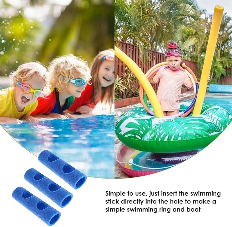 Keenso 3 Pack Blue Swimming Pool Noodle Connector EPE Foam Stick 2 Holes - Image 3
