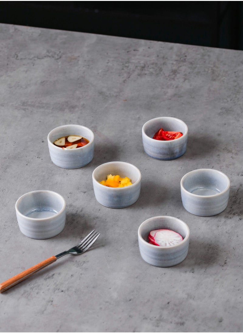 Shuer - 6-Piece Mini Sauce Dip Dish Sets Silver 6x3 Inch - Image 1