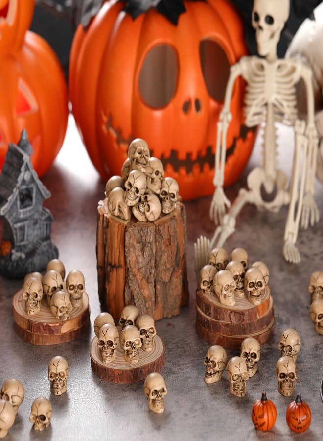 Civaner 40 Pcs Halloween Mini Skulls Miniature Resin Skeleton Heads Figurine Bulk Creepy Mini Skull Statues Decorations for Halloween Miniature Dollhouse Garden Vase Table Decor Party Favor - Image 3