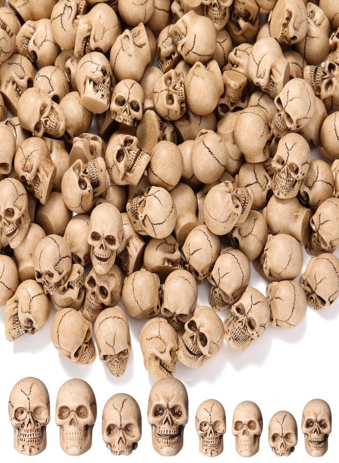 Civaner 40 Pcs Halloween Mini Skulls Miniature Resin Skeleton Heads Figurine Bulk Creepy Mini Skull Statues Decorations for Halloween Miniature Dollhouse Garden Vase Table Decor Party Favor - Image 1