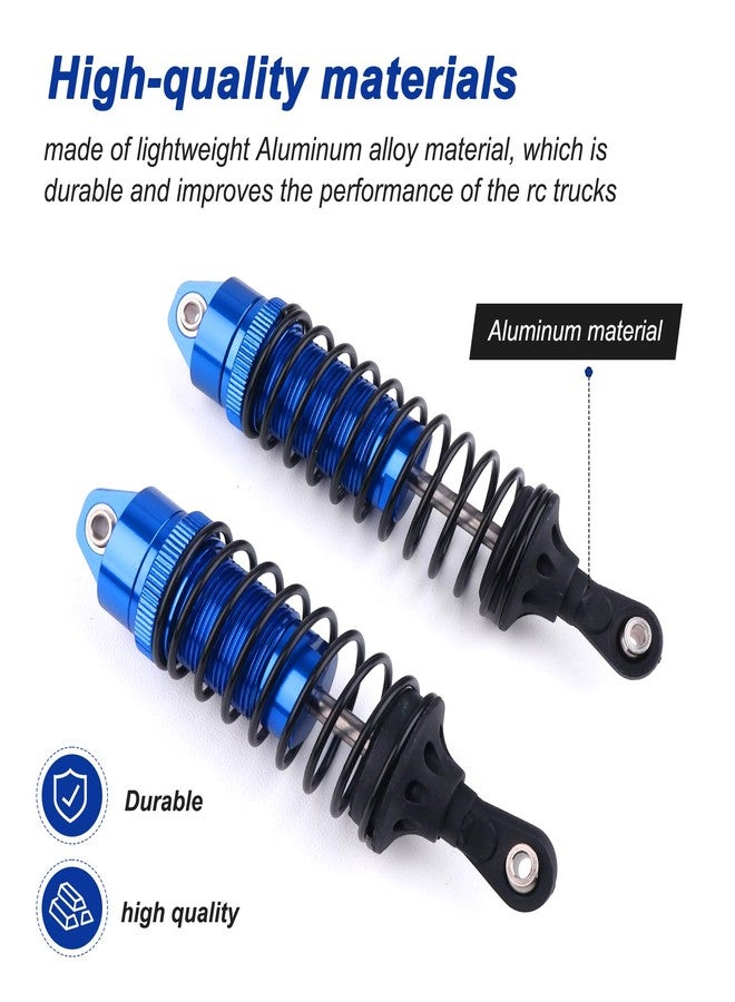 AllinRC 4PCS Aluminum Front & Rear RC Shocks for 1/10 Traxxas Slash 4x4 Compatible with Rustler Stampede Hoss 4WD Replace 5862 (Blue) - Image 2
