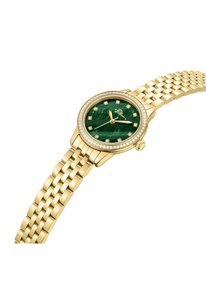 POLICE Jeita Green Dial Stainless Steel Bracelet Analog Watch for Women, 30mm