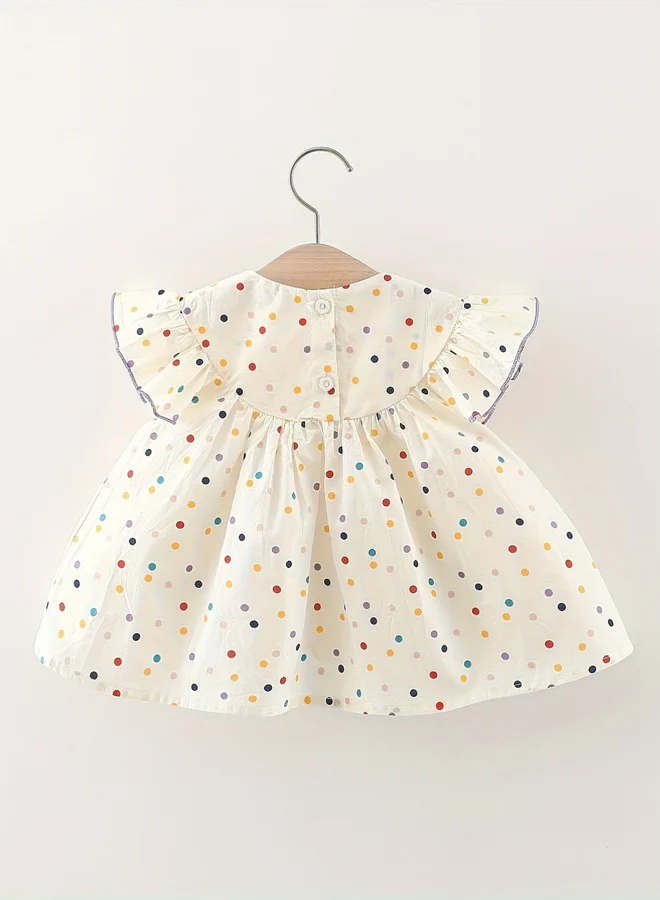 تايك تو Take Two Girls Polka Dot Cotton Embroidery Dress