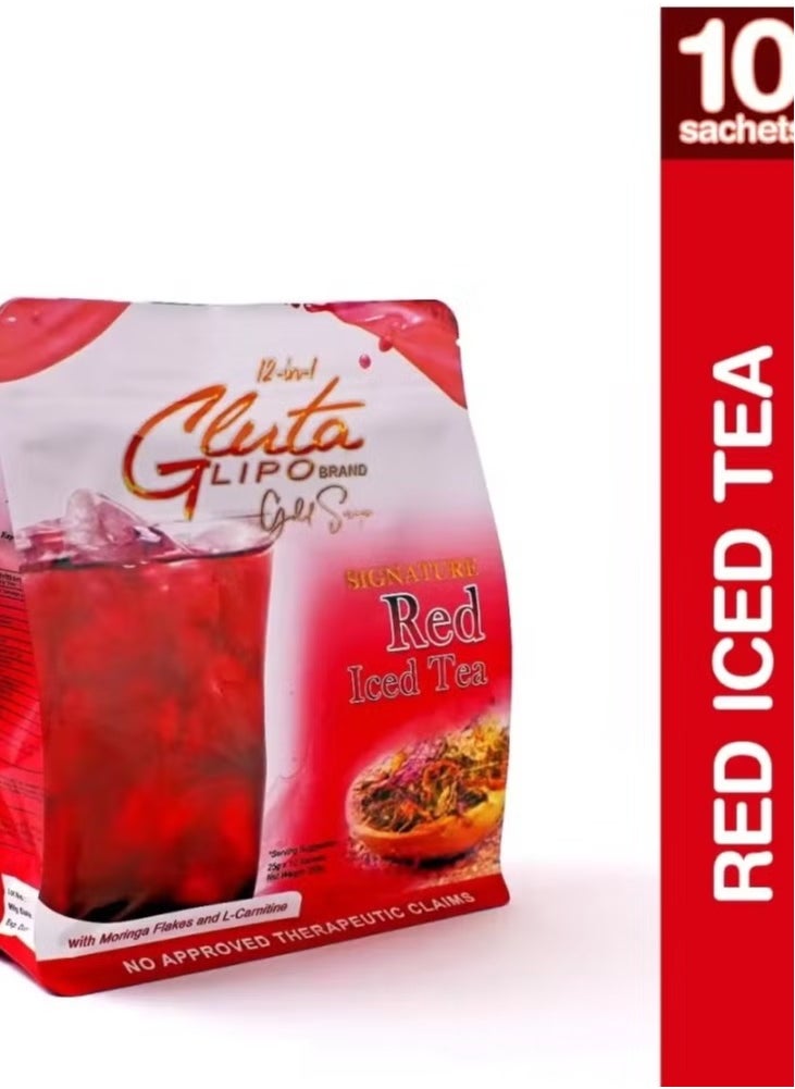 Glutalipo  Gluta Lipo Gold Series Red Iced Tea - 10 Sachets, 10 Count (Pack of 1)  - Image 2