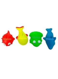 Manos Manos Toys for Baby - Jungle Animal Friends Bath Toys | Toddler Baby Chu Chu Bathing Squeeze Bath Toys Non-Toxic - Set of 4  - Image 1