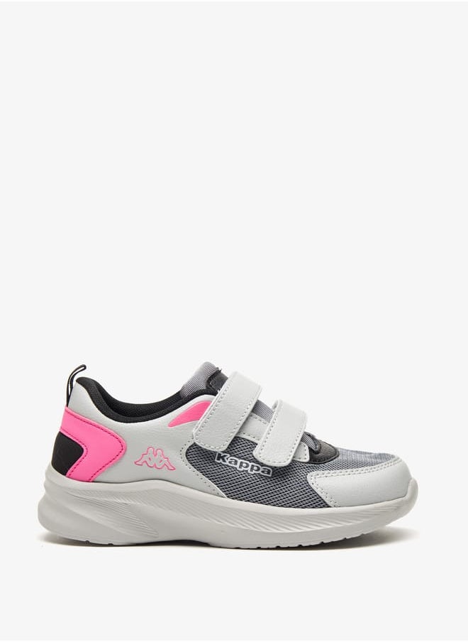 Kappa Girls' Textured Sneakers with Hook and Loop Closure  - Image 1