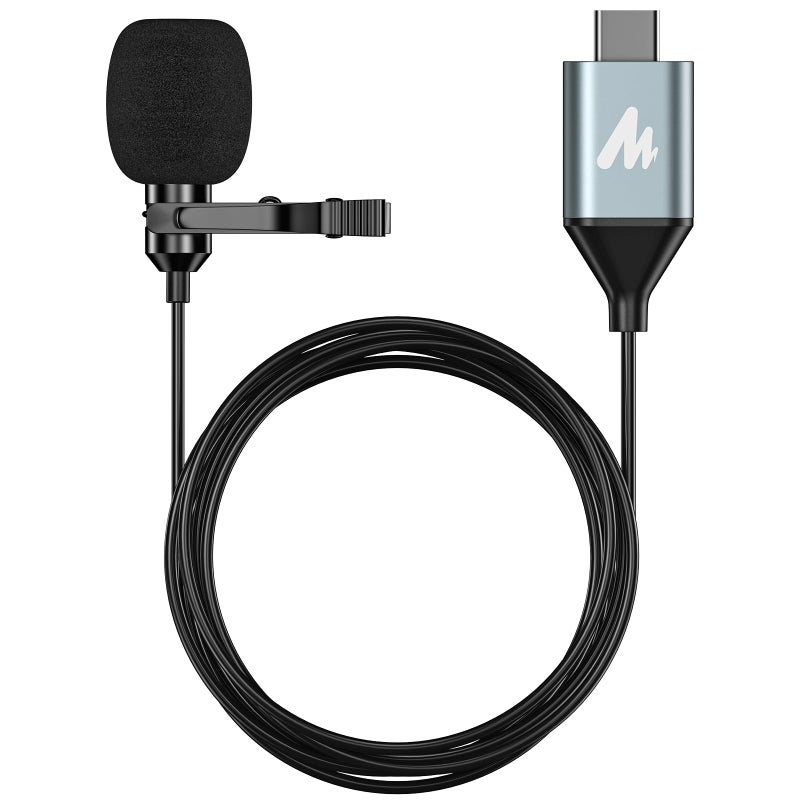 MAONO USB C Lavalier Microphone for iPhone 15, iPad, Android, Omnidirectional Condenser Lapel Mic for Recording, Interview, Video Podcast, Vlogging, YouTube, TikTok, UL11 - Image 1
