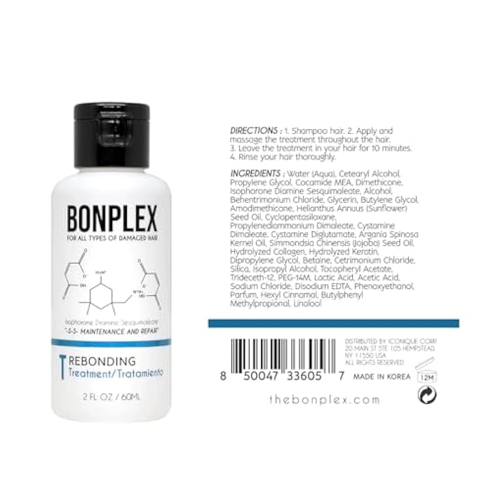 BONPLEX Perfect Bonding Concentrate for Damaged Hair - Bond Strengthening & Color Longevity Shampoo Treatment with Bonplex Rebonding Repair for All Hair Types - Duo (2oz) - Image 3