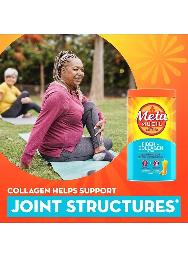 Metamucil Daily Fiber + Collagen, Psyllium Husk Powder, Plant Based, Sugar-Free with Stevia, 3-in-1 Fiber for Digestive Health, Orange Flavored, 90 Doses (29.8 OZ Fiber Powder) - Image 4