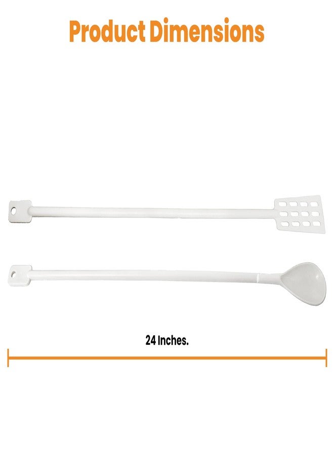 FastRack 24" Plastic Brewing Spoon & Paddle Kit | Food-Grade Stirring Paddle for Beer, Wine & Kombucha Brewing | Long Handle Fits Carboys & Fermenters | Safe for Plastic Brewing Equipment - Image 2