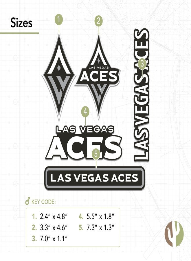 Desert Cactus Las Vegas Aces WNBA Women's National Basketball Association Officially Licensed Sticker Vinyl Decal Laptop Water Bottle Car Scrapbook (Type 2-3) - Image 5