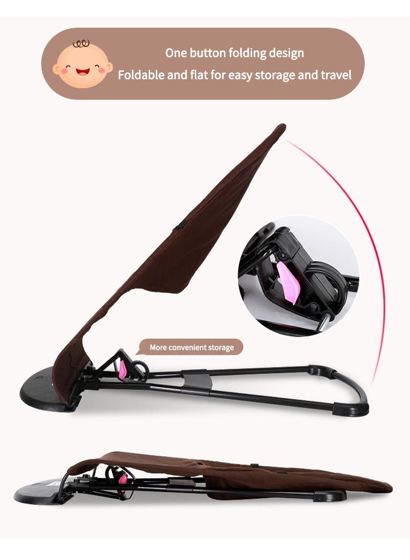 ما بيبي كرسي توازن محمول للأطفال حديثي الولادة، كرسي هزاز ومقعد ثابت، قابل للتعديل، حزام أمان ثلاثي النقاط، قضيب ألعاب قابل للفصل، قابل للطي بشكل مضغوط للسفر - Image 5