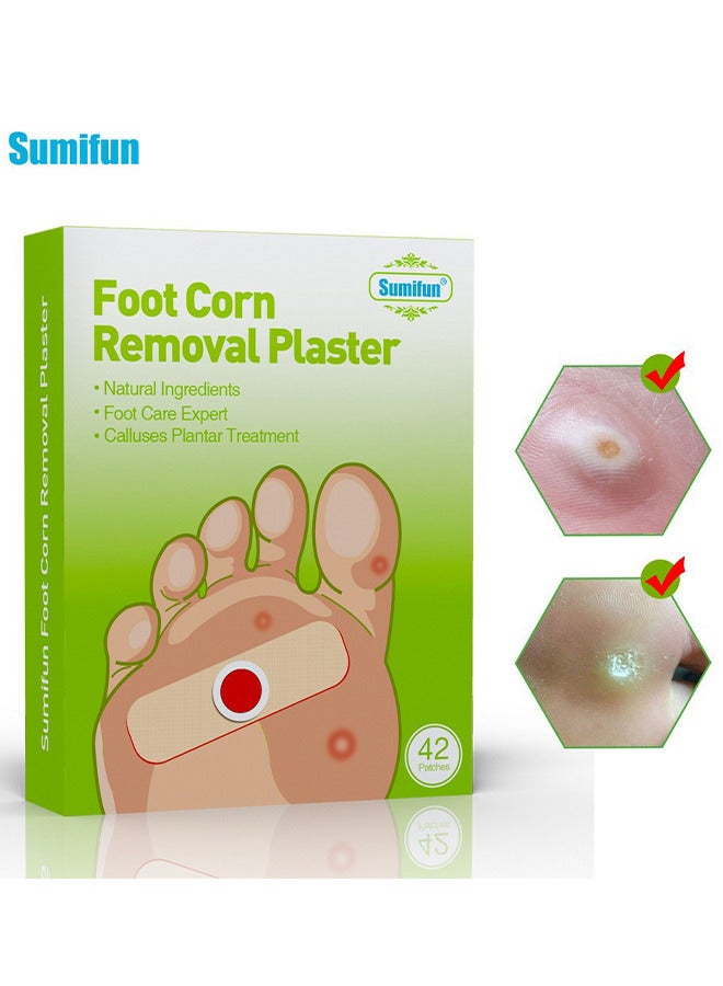 سوميفون 42 قطعة جص إزالة الذرة للقدم ، مكونات طبيعية ، خبير العناية بالقدم ، علاج النسيج الأخمصي ، تخفيف الألم من النسيج ، الذرة ، البثور ، احتكاكات الكعب - Image 1
