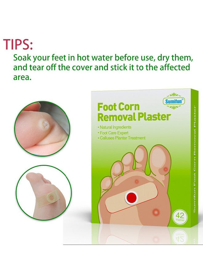 سوميفون 42 قطعة جص إزالة الذرة للقدم ، مكونات طبيعية ، خبير العناية بالقدم ، علاج النسيج الأخمصي ، تخفيف الألم من النسيج ، الذرة ، البثور ، احتكاكات الكعب - Image 2