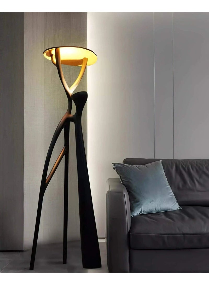 Floor Lamp Modern LED Floor Lamp Warm and cozy lighting for Family Iftar Gatherings, Ramadan Home Lighting Decoration, Easy Installation-Creative abstract sculpture-shaped fiberglass floor lamp - LED spotlight, eye-friendly and flicker-free, with light source, suitable for home/bedroom/dining room/living room/hotel/showroom/villa - Image 1