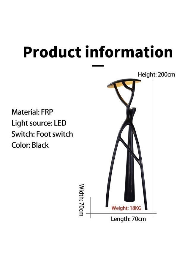 Floor Lamp Modern LED Floor Lamp Warm and cozy lighting for Family Iftar Gatherings, Ramadan Home Lighting Decoration, Easy Installation-Creative abstract sculpture-shaped fiberglass floor lamp - LED spotlight, eye-friendly and flicker-free, with light source, suitable for home/bedroom/dining room/living room/hotel/showroom/villa - Image 2