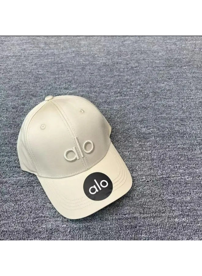 Alo Yoga Premium Unisex Adjustable Baseball Cap – Lightweight Breathable Casual Sports Hat for Men & Women, Minimal Streetwear Style, Curved Visor White Cap