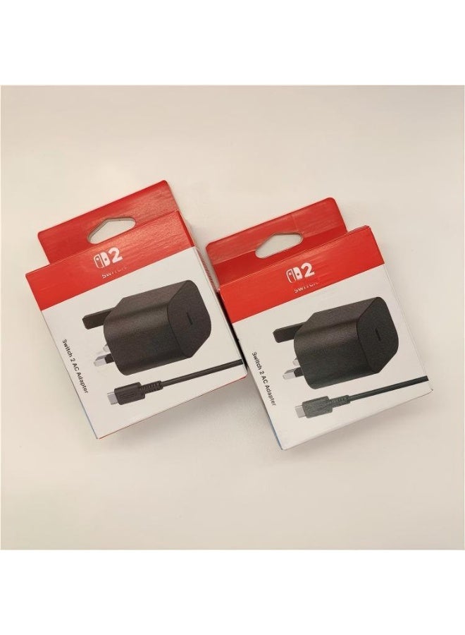 general Switch 2 AC Adapter UK Edition Original 60W With Double Type C Cable Fast charger, AC Adapter For SWITCH 2 Support 4K TV Dock Mode - Image 3