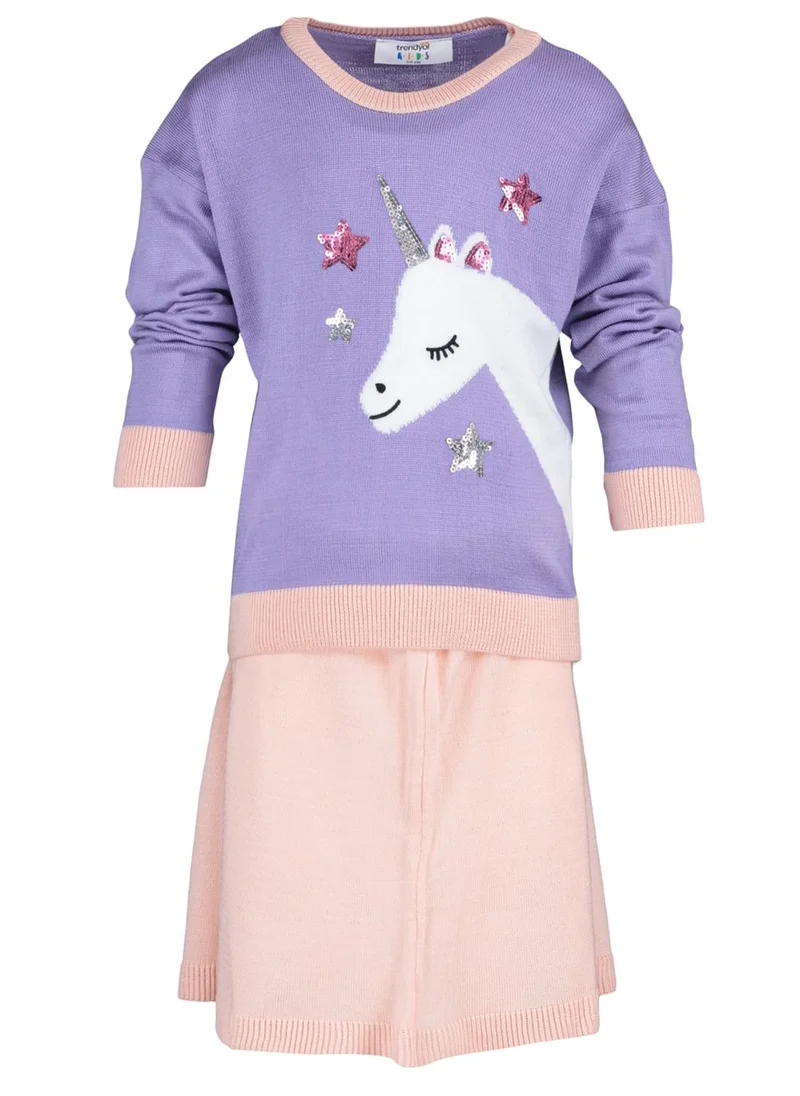 trendyol Kids Knitted Sweater & Skirt Set