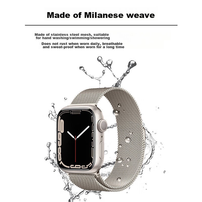 ESCASE Compatible with Apple Watch Band, Suitable for Apple Watch SE3/S11 Milanese Loop, Ultra3/S10/9/8 Metal Magnetic Band, 42/44/45/49mm, Starlight Color - Image 5