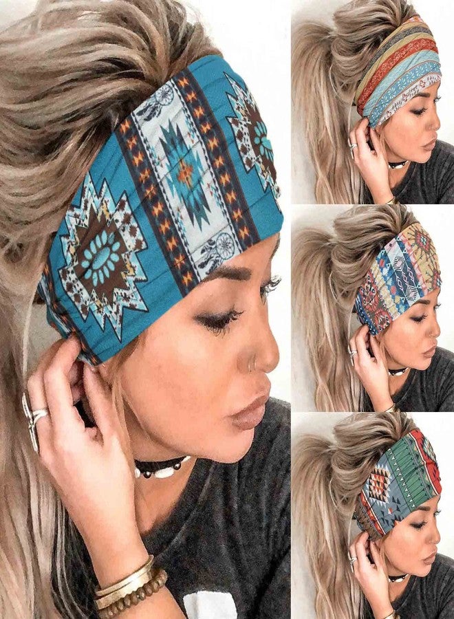أولباي عصابات رأس أولبي بوهو للنساء، عصابات رأس عريضة، عمامة، عصابات شعر مرنة مانعة للانزلاق، أوشحة شعر للتمارين الرياضية واليوغا، عصابة رأس للجري، أغطية رأس أفريقية بوهيمية، إكسسوارات شعر عصرية للنساء (طباعة جي) - Image 1