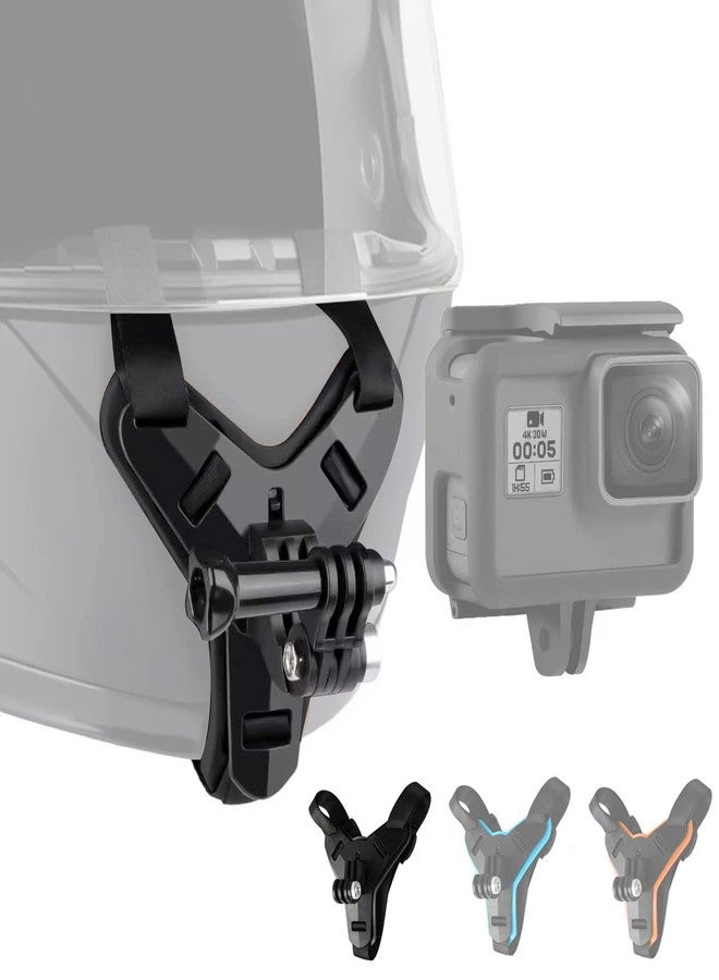 Lupholue Motorcycle Helmet Chin Strap Mount Compatible with GoPro Hero 13, 12, 11, 10, 9, 8, 7, (2018), 6, Hero Black, Insta 360, Session, Xiaomi Yi, SJCAM （Black） - Image 1