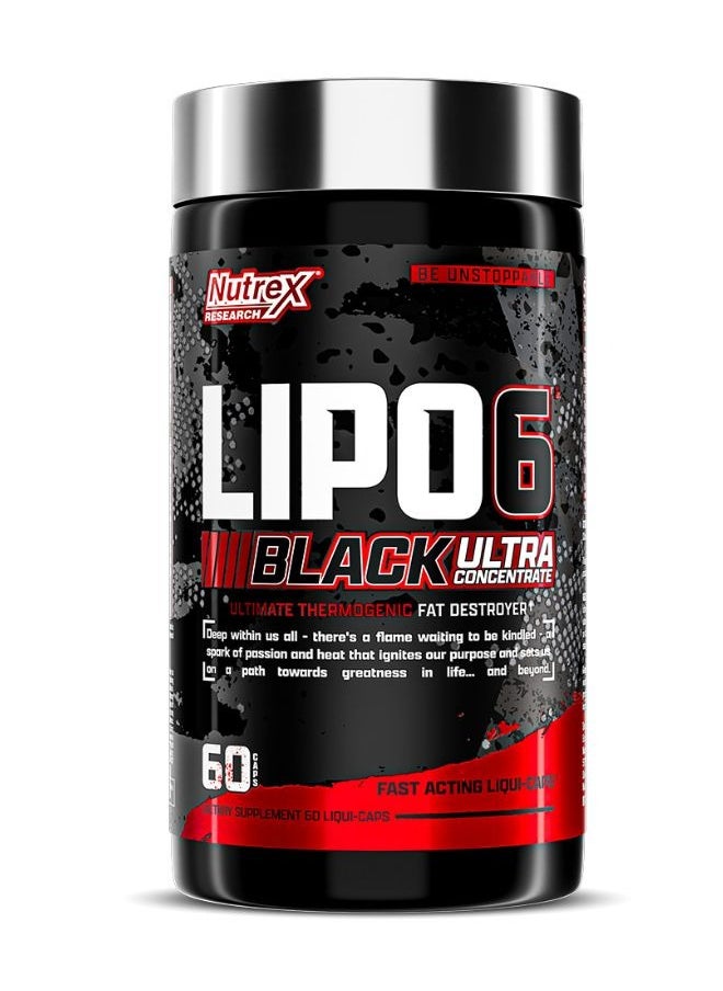 Nutrex Research Lipo 6 Black Ultra Concentrate Fat Destroyer 60 Capsules 