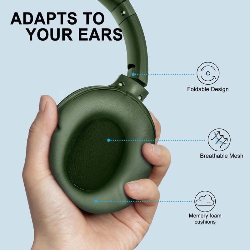 Fisher Pro Active Noise Cancelling Headphones, Over Ear Headphones Wireless Bluetooth 5.3, Microphone, Lightweight Comfortable Headset for Home, Travel, Rechargeable Workout Headphones, Deep Base - Image 4