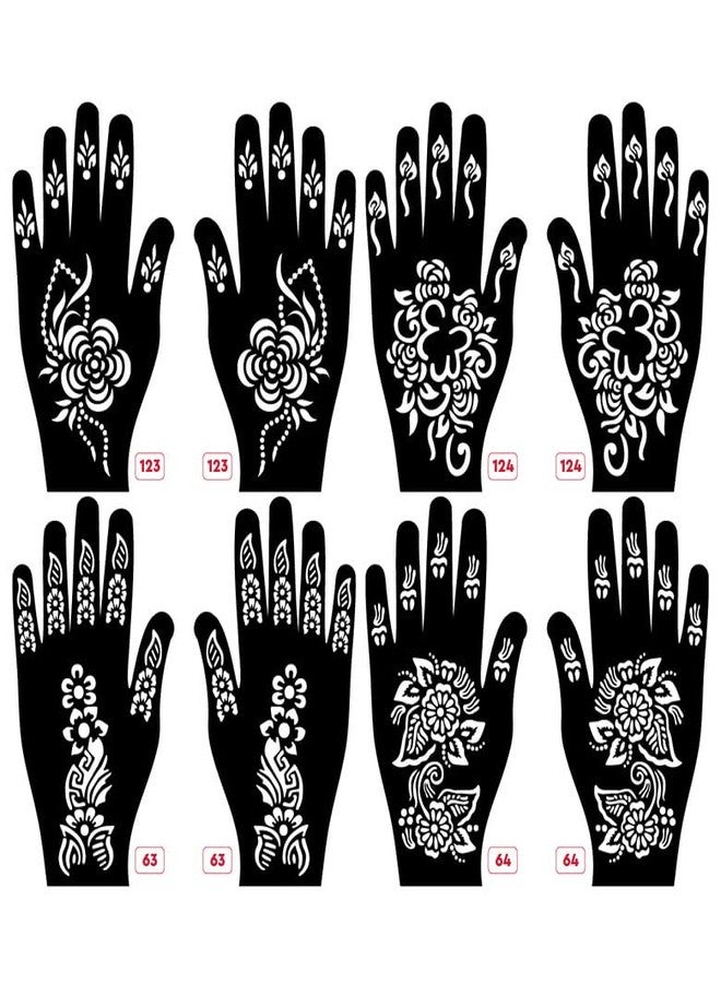 Apcute Henna stencil reusable Latest Mehandi Design Stencils for Girls, womens, kids, unisex Design NO - Apcute-New-123-124-63-64 - Image 1